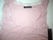NWT $195 New Designer Josie Natori Silk Camisole Top Pink Tank M Rose Womens
