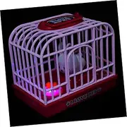YARNOW Interactive Voice Activated Rabbit Cage Electronic Plaything with Realistic Sounds and Lighting for Pretend Play and Home Decor