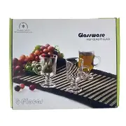 Golden Star Imports Glassware 6pcs Tea Set High Quality Glass