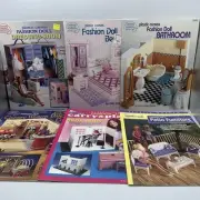 6 Fashion Doll Plastic Canvas Dollhouse Furniture Pattern Books CLEAN