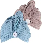 HONITANO 2Pcs Hair Drying Wraps for Women Quick Dry Turban Style Gentle Absorbent Design