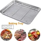 Draining Oil Oven Cooling Grid Rack BBQ Plate Baking Tray Pan Barbecue Sheet