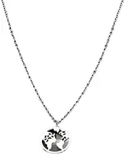 [SHMAZ] Stainless Steel Necklace World Map Pendant Necklaces Globe Charm For Women Wanderlust Earth Choker
