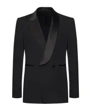 Double-breasted tuxedo jacket IT50 black