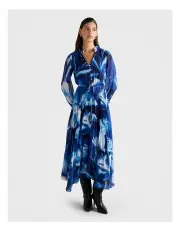 [Forever New] Annabel Button Through Midi Dress in Blue
