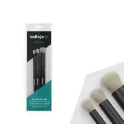 Vallejo Paint B07990 Natural Hair Small/Medium/Large Dry Brush Set