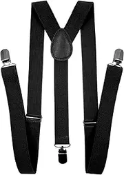 [LOLELAI] Suspenders for Women and Men | Elastic, Adjustable, Y-Back | Pant Clips, Tuxedo Braces
