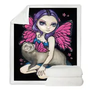 Fairey and Ferret with Butterfly Wings Throw Blanket
