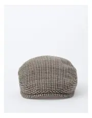 [Blaq] Houndstooth Driving Cap in Brown