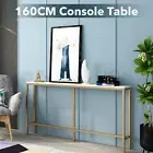 Gold Narrow Console Table Stand Hall Entryway Bar Side Sofa Couch Wood Accent