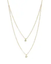 Zoe Chicco 14K Yellow Gold Diamond Princess & Round Layered Pendant Necklace, 16-18