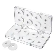 1Set/16Pcs 1.77"EVA Foam Fishing Line Spool Winding Board Organizer w Case White