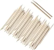 200 Count Nail Art Wood Sticks Wooden Cuticle Remover, Orange Wood Stick Cuticle Pusher Remover, Pusher Manicure Pedicure Tool Disposable(4.6 inch)