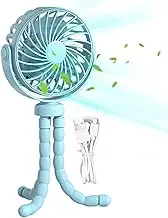 Portable Stroller Fan,Stroller Fan - Small USB Rechargeable Stroller Fan with Clip and Octopus Leg - Summer Portable Supplies, Cooling Fan m