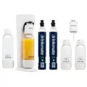 Drinkmate Soda Machine Party Bundle 10"H Cordless+Pulse Control, Classic White