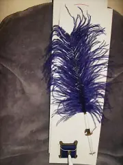 NEW PURPLE FEATHER PEN & VELVET BASE GUEST BOOK WEDDING JAMIE LYNN 18" NEW N BOX