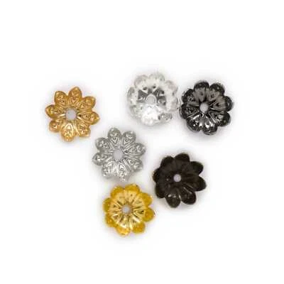 Bead caps Metal Spacers Floral Jewelry Making Findings Supplies 8-10mm 100pcs