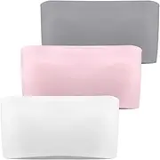 [Nubofy] Girls Strapless Bandeau Bra Teens Seamless Bra Big Kids Training Bras