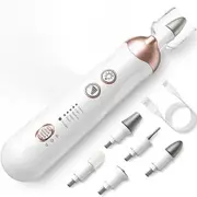 Professional Manicure Pedicure Kit,Cordless Electric Nail File Set,Rechargeable Pedicure Tools,5 Speeds Hand Foot Care Nail Drill,White