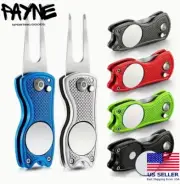 Golf Switchblade Divot Tool With Magnetic Ball Marker - Payne Golf Accessories