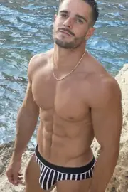 [G109] Male Model Showing Off Body To Viewer Fine Art Hunky Physique