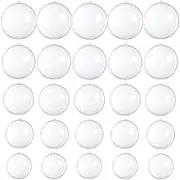 Alipis 25pcs Clear Plastic Fillable Transparent Ball Sphere Bauble Ornament for Christmas Home Decoration