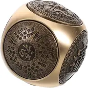 VALICLUD Hand Strengthener Brass Handball Elderly Fitness Tool Rotating Hand Exercise Ball Multi-use Therapy Ball