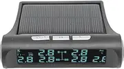 RV Tire Pressure Monitoring System, USB or Solar Powered TPMS Detector with 6 Sensor LCD Display, Solar Charge Tire Pressure Monitor for Campers, Trailers, Car SUV MPV Sedan