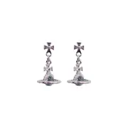 Elegant 3D Saturn Earrings for Women Unique Transparent Niche Design Jewelry