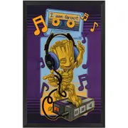 Guardians Of The Galaxy Groot Cassette Poster Framed