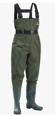 FISHINGSIR Fishing Waders for Men with Boots Womens Chest Waders 2-Ply Nylon/...