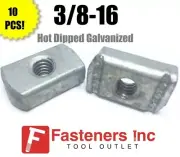 3/8-16 Hot Dipped Galvanized Strut Nuts W/O Spring Unistrut Channel 10/BX