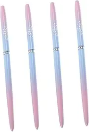 HAKIDZEL 4pcs Nail Art Brush Durable Manicure Tool for DIY Nail Designs Includes Angled Flat Gel Brushes