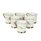Ceramic Fine Tea Cup Set, 200 ML, Set of 6, Multi-Color US