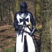 Black Medieval Crusader Templar Armor – Knight Warrior Cosplay & LARP Costume –