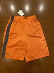 Under Armour Boy's Youth XL Influencer Shorts Orange Gray Elastic Pockets