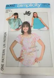 Vtg Simplicity 8062 Misses Blouse Tops Sew Pattern sz 14-16