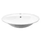 Canal Oval Shaped Drop-In Bathroom Vanity Sink 21-3/4" X 18 5/8" White Porcelain