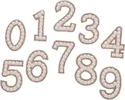Generic 10pcs Iron Rhinestone and Pearl Number Appliques for Clothing DIY Sparkly Decorative Patches for T Shirts and Fashionable Garments