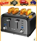 Toaster 4 Slice, Dual Independent Controls, Extra Wide Slot Toasters for Bagel