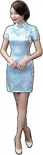 [LWODANU] Tang-Style Cheongsam Dress Dragon and Phoenix Short Flag Big Red Performance Clothes Large-Size Daily Banquet Qipao