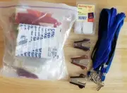 Office Supplies 250+ Plastic Tabs, 6 Lanyards, 65 Tags, 3 Staple Removers New