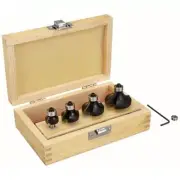 16Y602 Router Bit Set,Roundover,1/4S,4 Pc