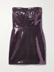 [Alex Perry] Alex Perry - Sequined Crepe Mini Dress - Purple - UK 10 UK 10 Purple