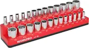 Magnetic Socket Organizer, 1/4-Inch SAE Socket Holder, Socket Trays Holds 26 P