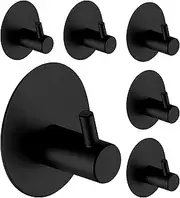 [6 Pack] Heavy Duty Stainless Steel Wall Hooks, 4 self- 3M Adhesive Hooks, Endurance Wall Hook, Towel Hook, Hook, Waterproof Rod and Suitable for Bathroom, Kitchen, Home, Office,Home