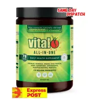 VITAL GREENS ALL IN ONE 300g - 78 Ingredients Powerful Antioxidants Probiotics