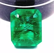 11 Ct IGL Certified Green Emerald Natural Zambia Emerald Cut Loose Gemstone KKN