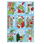 9 Sheets Grinch Christmas Decorations Window Clings, 102pcs Christmas Window Stickers for Home School