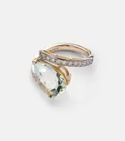 [Mateo] Mateo Slanted 14kt gold ring with amethyst and diamonds P gold